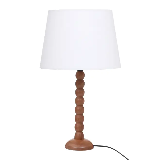 LUMINÁRIA DE MESA TORNIO C/CUP P - NOZES/BRANCO - Foto 1