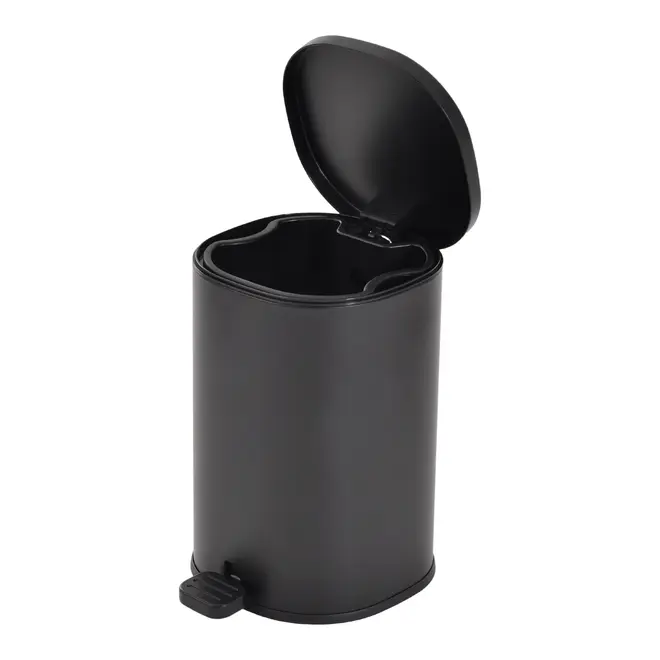LIXEIRA COM PEDAL 5 L DEPP - PRETO/PRETO - Foto 3