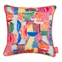 ALMOFADA 43 CM X 43 CM VIBRA VERÃO MEMPHIS CLARA - AZUL/AÇAY - Foto 1