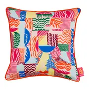 ALMOFADA 43 CM X 43 CM VIBRA VERÃO MEMPHIS CLARA - AZUL/AÇAY - Foto 1