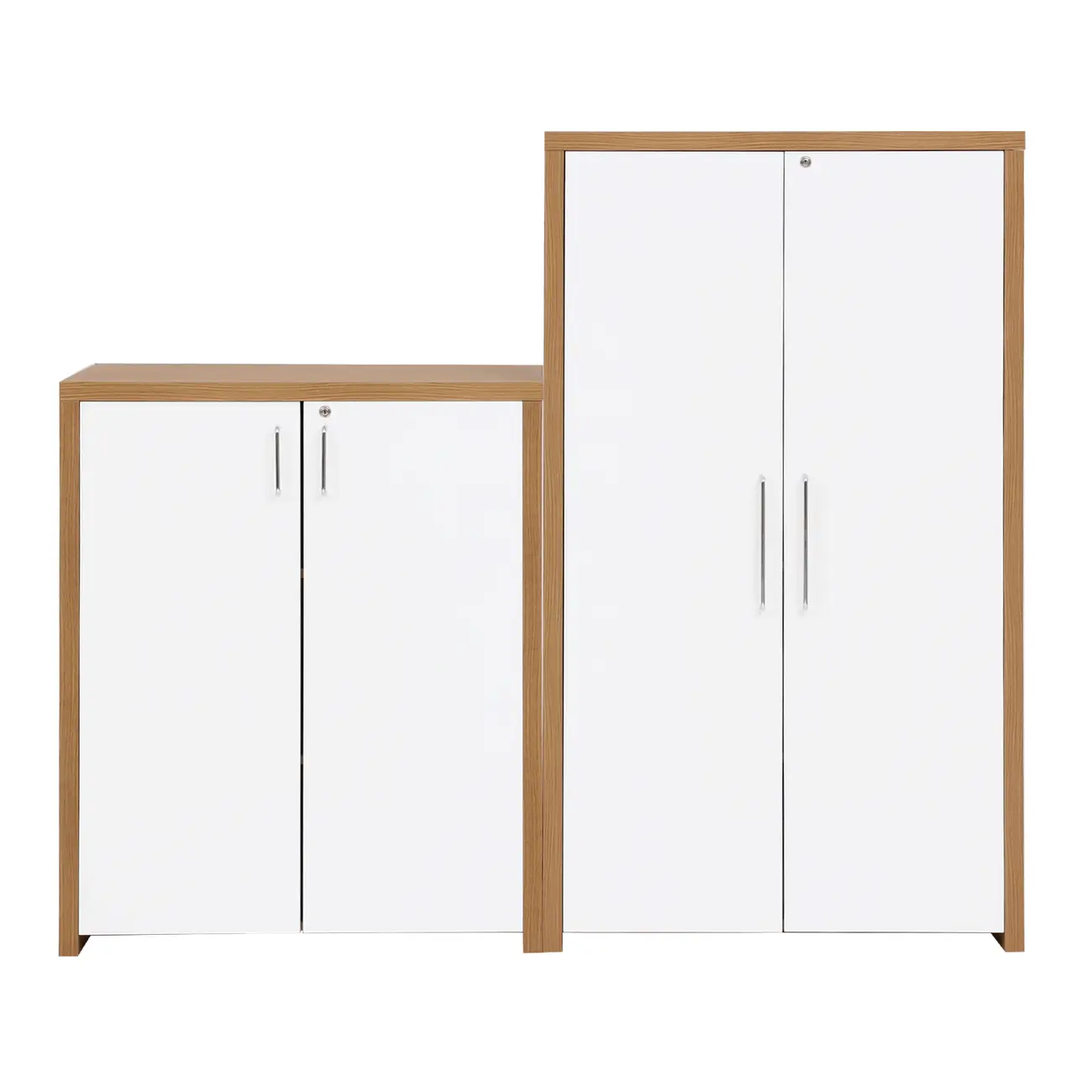 CONJUNTO DE ARMÁRIO C/2 BOSS - OAK TAMMI/BRANCO - Foto 1