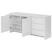BUFFET 2 PORTAS/3 GAVETAS 1,60 M X 46 CM INDOOR - BRANCO/BRANCO - Foto 4