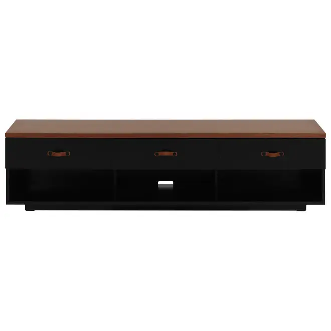 RACK 3 GAVETAS 1,80 M X 43 CM PELICANO - PRETO/NOZES - Foto 1