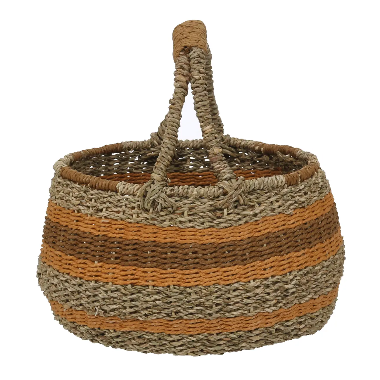CESTO 32 CM X 30 CM X 30 CM ENTREMEADO - FIBRA CLARA/CANELA DO CEILÃO - Foto 5