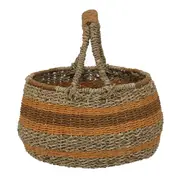 CESTO 32 CM X 30 CM X 30 CM ENTREMEADO - FIBRA CLARA/CANELA DO CEILÃO - Foto 5