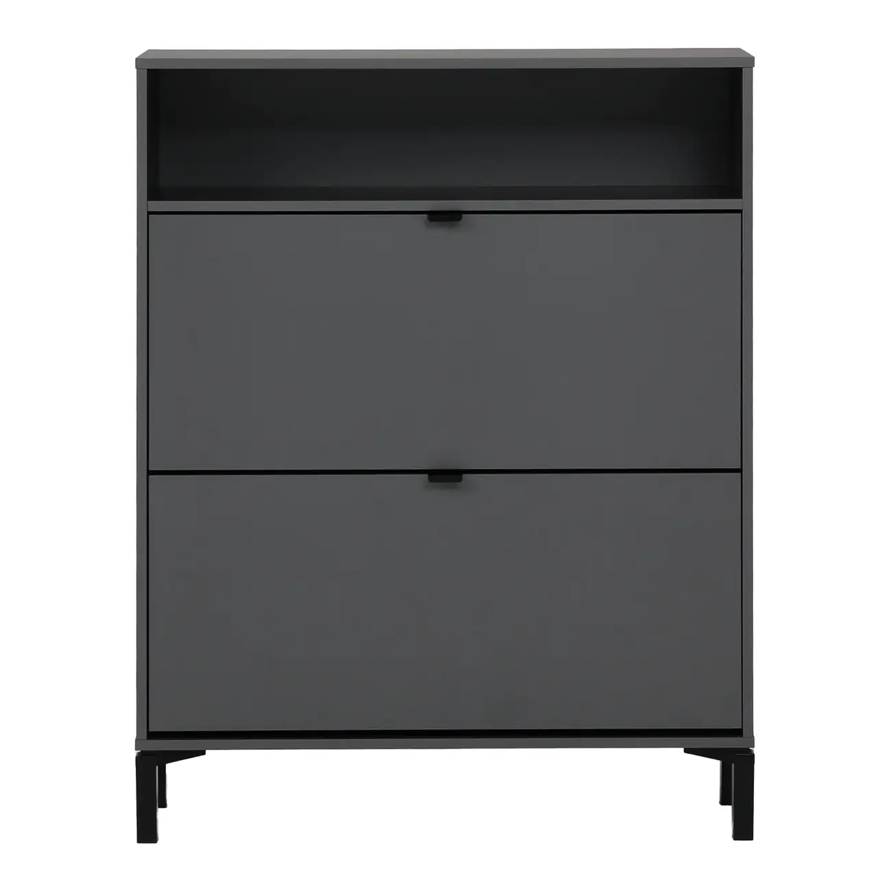 SAPATEIRA 2 PORTAS BASCULANTE SLEEK - GRAFITE/PRETO - Foto 1