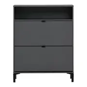 SAPATEIRA 2 PORTAS BASCULANTE SLEEK - GRAFITE/PRETO - Foto 1