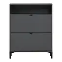 GRAFITE/PRETO - SAPATEIRA 2 PORTAS BASCULANTE SLEEK