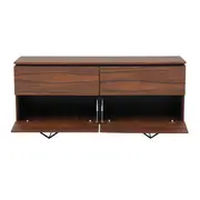 BUFFET 4 PORTAS BASCULANTES 1,60 M X 45 CM HEPTA - PAU FERRO/PRETO - Foto 7