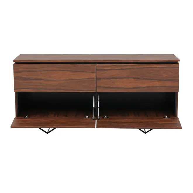 BUFFET 4 PORTAS BASCULANTES 1,60 M X 45 CM HEPTA - PAU FERRO/PRETO - Foto 7