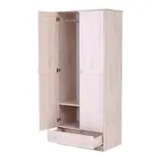 GUARDA-ROUPA DE SOLTEIRO 2 PORTAS/1 GAVETA TIMBER - BRANCO LAVADO - Foto 7