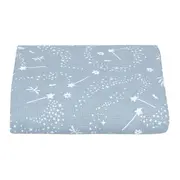 LENÇOL COM ELÁSTICO BERÇO 70 CM X 1,30 M X 18 CM DELICADÊ CADÊ - BLEU CENDRÉ/OFF WHITE - Foto 1