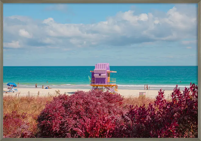 QUADRO MIAMI BEACH II 50 CM X 35 CM - ALUMÍNIO/MULTICOR - Foto 1