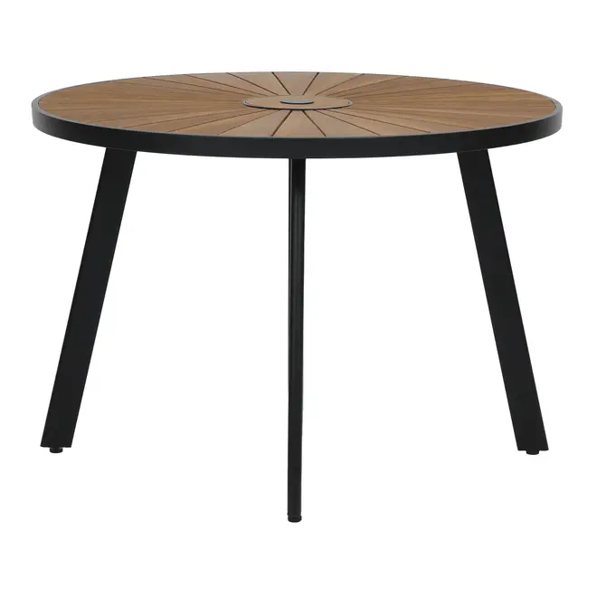 MESA PARA ÁREA EXTERNA REDONDA 1,10 M SUMMERLAND - PRETO/NOZES - Foto 3