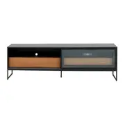 RACK 2 PORTAS DE CORRER/2 GAVETAS 1,80 M X 45 CM STREET - KONKRET/INCOLOR - Foto 2