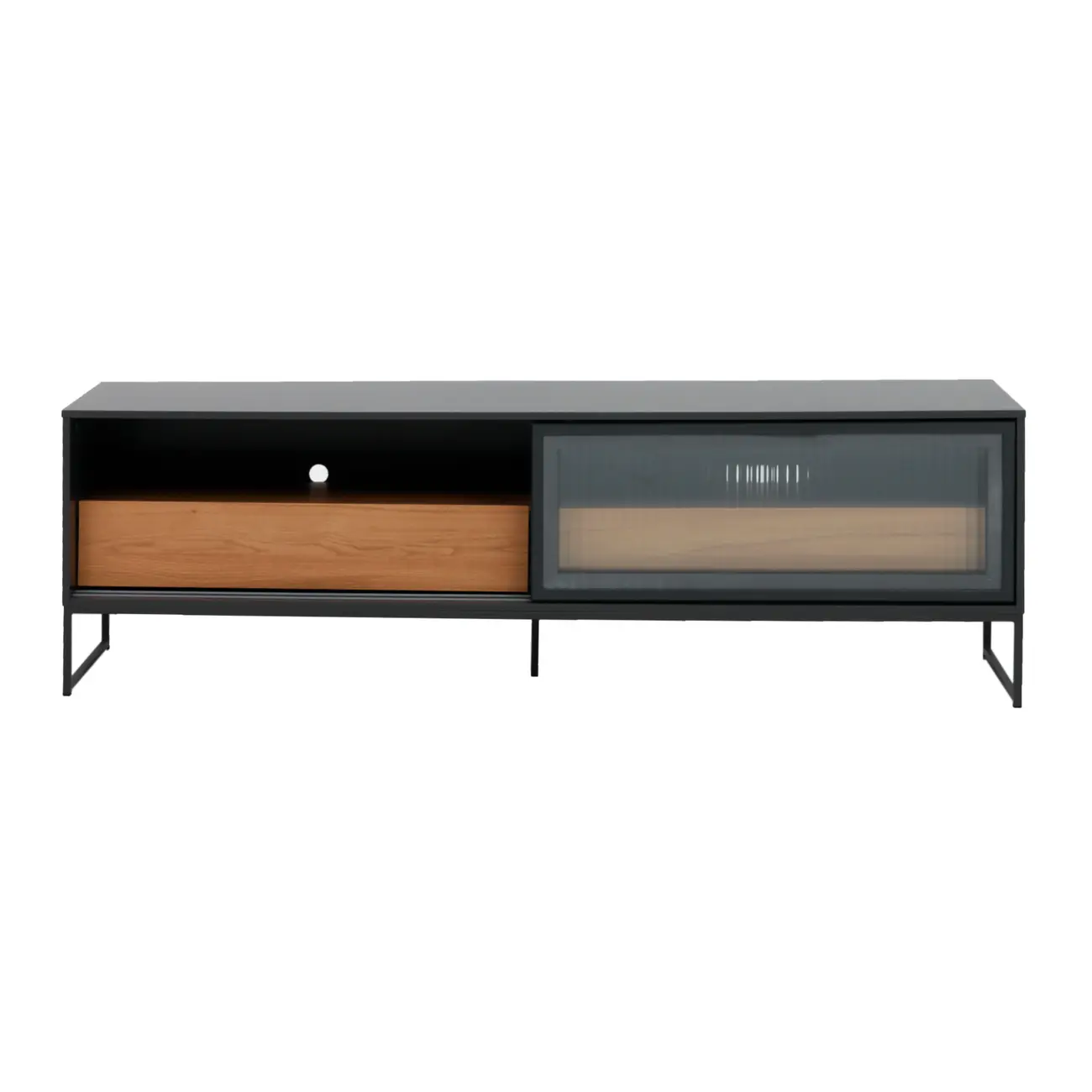 RACK 2 PORTAS DE CORRER/2 GAVETAS 1,80 M X 45 CM STREET - KONKRET/INCOLOR - Foto 2