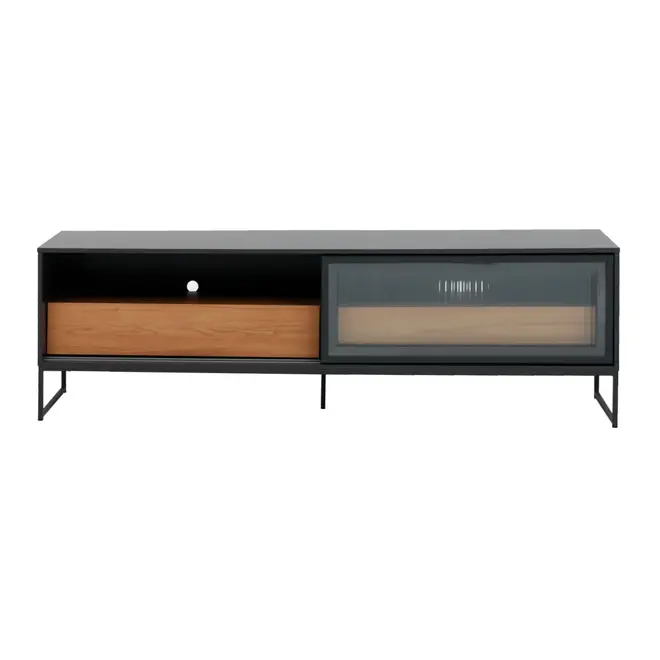 RACK 2 PORTAS DE CORRER/2 GAVETAS 1,80 M X 45 CM STREET - KONKRET/INCOLOR - Foto 2