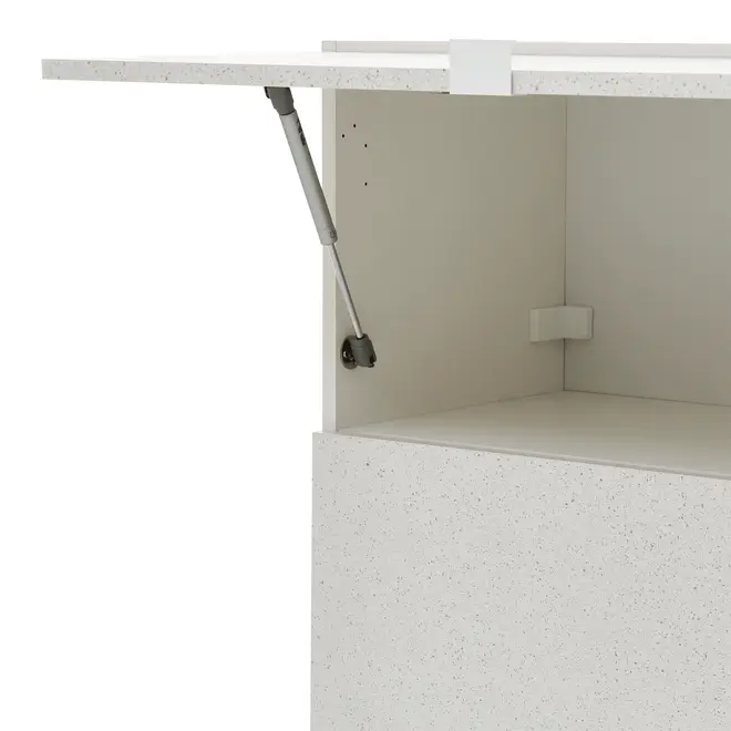 ARMÁRIO DE COZINHA AÉREO 1,20 M 2 PORTAS-BASCULANTE/1 PORTA DE BATER SLEEK - BRANCO/GRANILITE - Foto 9