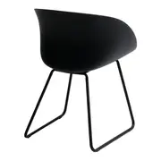 CADEIRA DE JANTAR COM BRAÇOS CONCA - PRETO/PRETO - Foto 4