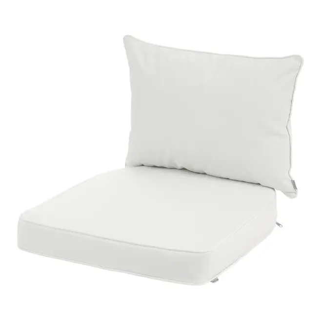 POLTRONA COM ALMOFADAS MIAMARRO - BEGE/BRANCO - Foto 5