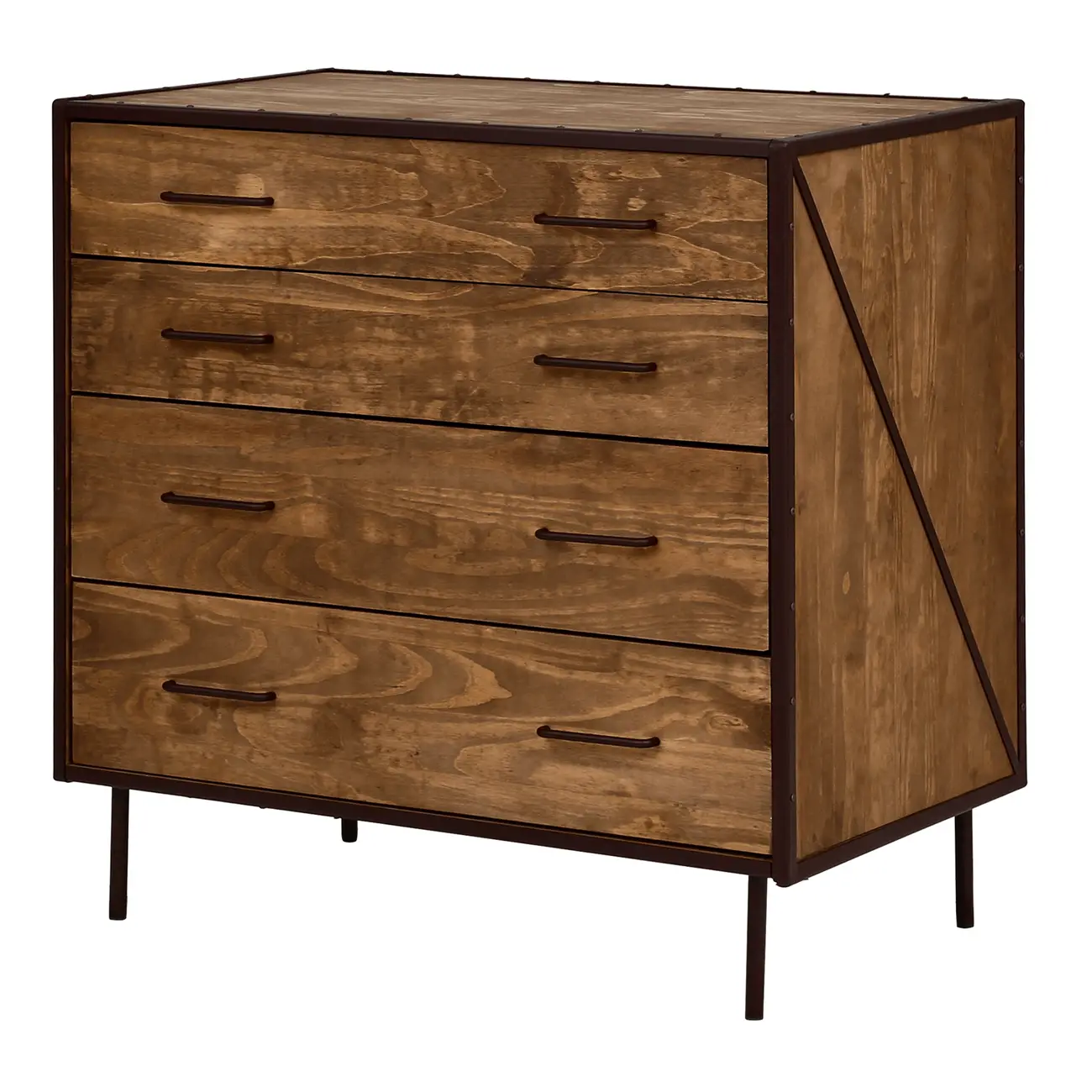 CÔMODA 4 GAVETAS 90 CM X 53 CM STEAM TRUNK - ENCERADO CASTANHO/CASTANHO - Foto 2