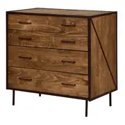 CÔMODA 4 GAVETAS 90 CM X 53 CM STEAM TRUNK - ENCERADO CASTANHO/CASTANHO - Foto 2