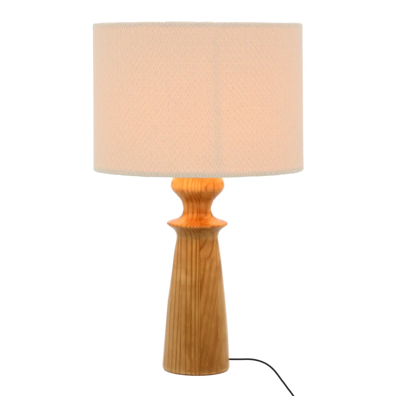 LUMINÁRIA DE MESA BILBOQUÊ C/CUP CHEVRON - AMÊNDOA/NATURAL - Foto 1