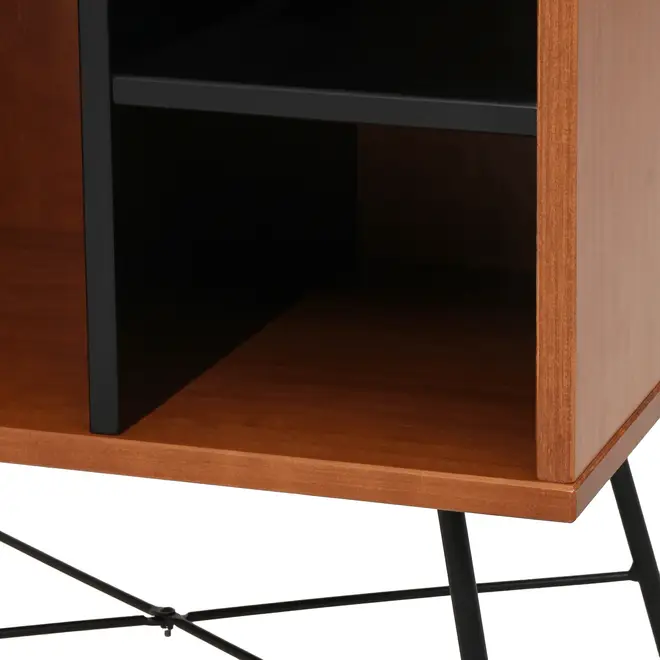 MESA DE CABECEIRA MID CENTURY - PRETO/NOZES - Foto 7