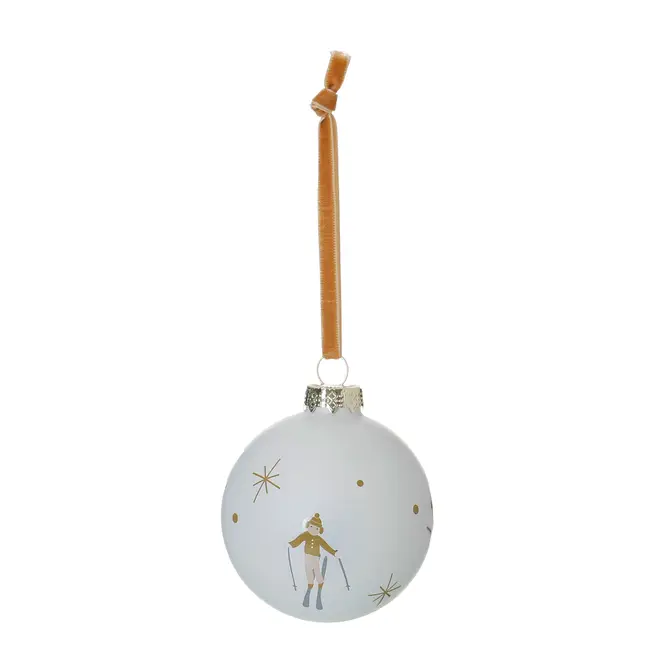 PINGENTE BOLA 7 CM CONJUNTO COM 2 PEÇAS SKI FINE FESTIVITY - CREAM/MULTICOR - Foto 3