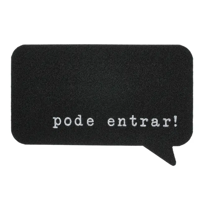 CAPACHO 40 CM X 60 CM PODE ENTRAR - PRETO/BRANCO - Foto 1
