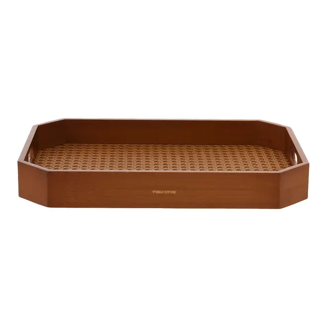 BANDEJA COM PALHINHA 38 CM X 26 CM ACÁCIA - ACÁCIA - Foto 1