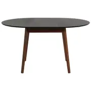 MESA DE JANTAR ELÁSTICA REDONDA 1,05 M/1,45 M OREGON - NOZES/PRETO - Foto 5