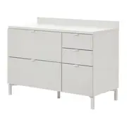 ARMÁRIO INF. 120 2P/3G C/TAMPO SLEEK - BRANCO/GRANILITE - Foto 2