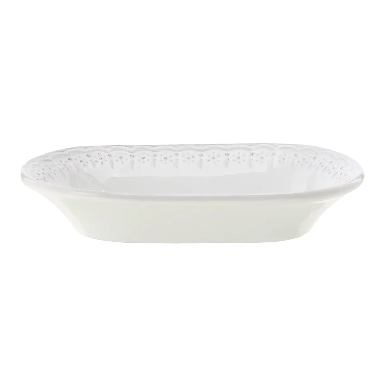 TIGELA OVAL 33 CM X 20 CM TRÉSOR - BRANCO - Foto 1