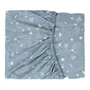 LENÇOL COM ELÁSTICO SOLTEIRO 88 CM X 1,88 M X 30 CM DELICADÊ CADÊ - BLEU CENDRÉ/OFF WHITE - Foto 3