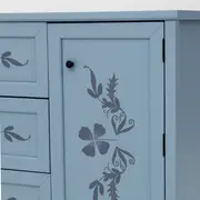 CÔMODA 3 GAVETAS/1 PORTA 93 CM X 53 CM BOUQUET XODÓ - BLEU CENDRÉ/MULTICOR - Foto 12