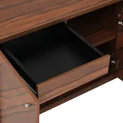 MESA COM BALCÃO 2 PORTAS /1 GAVETA 1,60 M X 1,60 M VINCENT - PAU FERRO/ALUMÍNIO - Foto 11