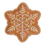 PRATO DECORATIVO FLOCO DE NEVE VILAREJO NOEL - CASCA DE URUCUM/BRANCO - Foto 1