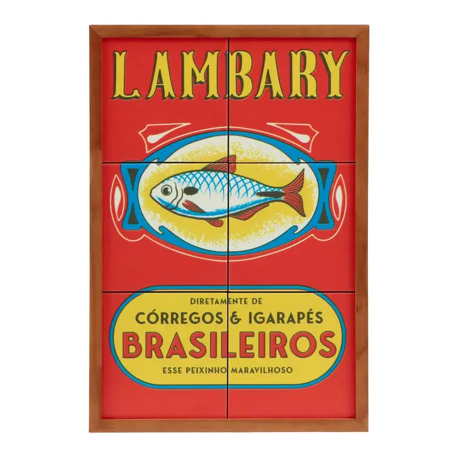 QUADRO 48 CM X 33 CM MEMÓRIA INTERIOR LAMBARY - NOZES/AMARELO - Foto 1