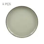 JG DE PRATOS SOBREMESA C/4 PEÇAS MARURU - SÁLVIA/ARGILA - Foto 1