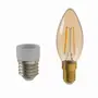 LÂMPADA VELA FILAMENTO E14 E27 3W 220V LUZ AMARELA TASCHIBRA - HANBAR - Foto 12
