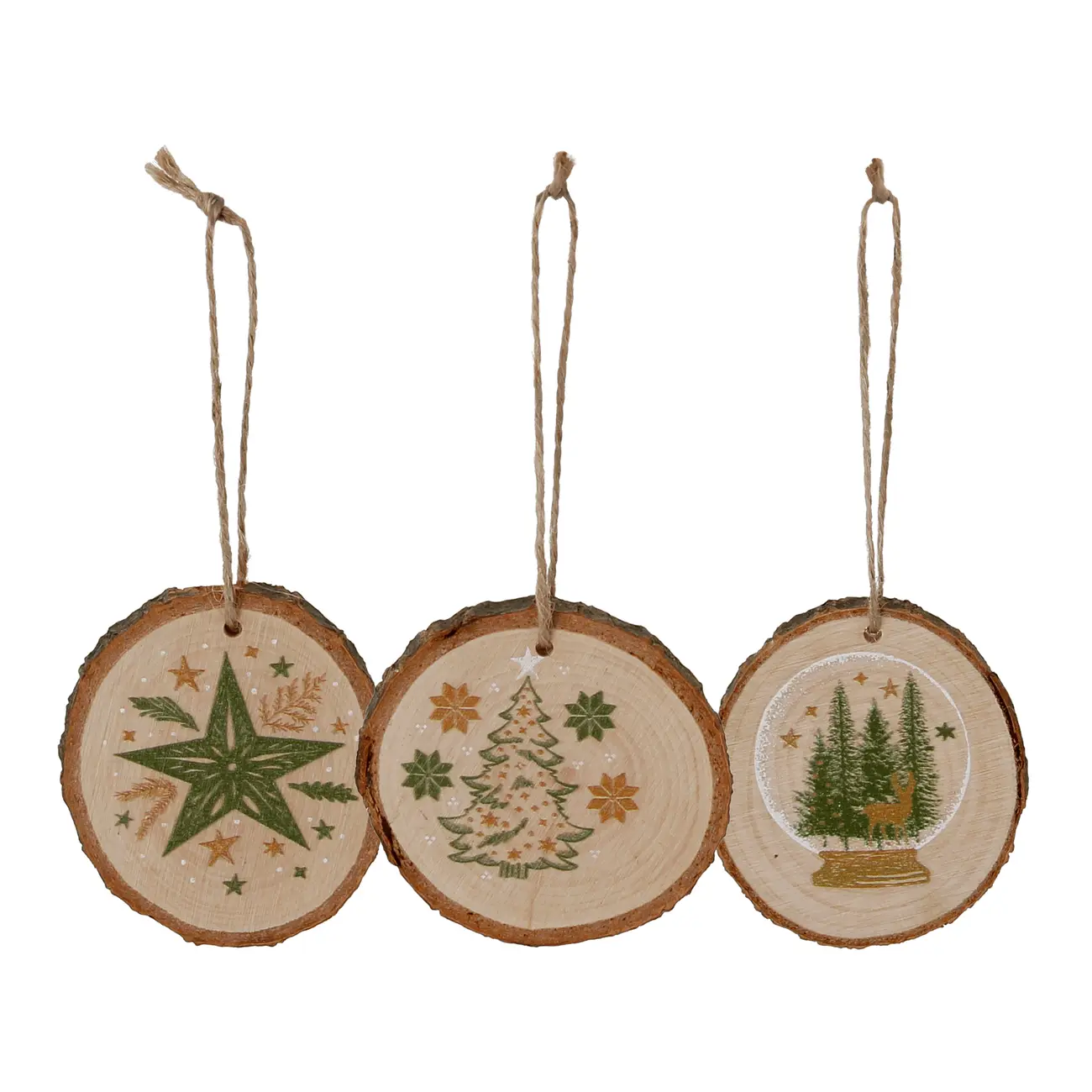 KIT COM 3 PINGENTES VILAREJO NOEL - CASCA DE URUCUM/CIPESTRE - Foto 1