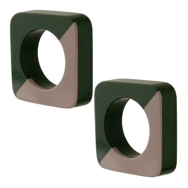 ARGOLA PAR GUARDANAPO CONJUNTO COM 2 PEÇAS DUO COLOR - MUSGO/CAMELO - Foto 4