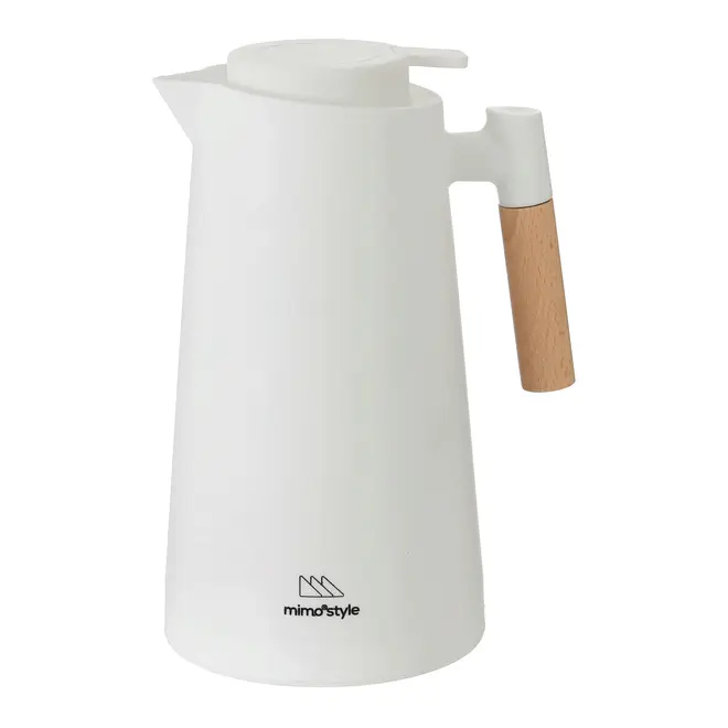 GARRAFA TÉRMICA 1 L KOFF - BRANCO/MADEIRA - Foto 1