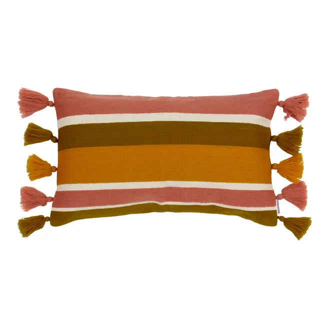 CAPA ALMOFADA 50 CM X 30 CM BAKA - ZAFFRON/NOZ MOSCADA - Foto 1