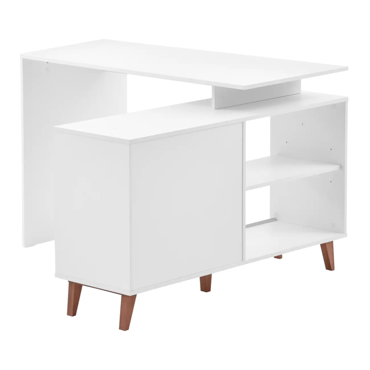 MESA COM BALCÃO 1 PORTA DE CORRER 1,20 M X 1,20 M LIN - BRANCO/NOZES - Foto 4
