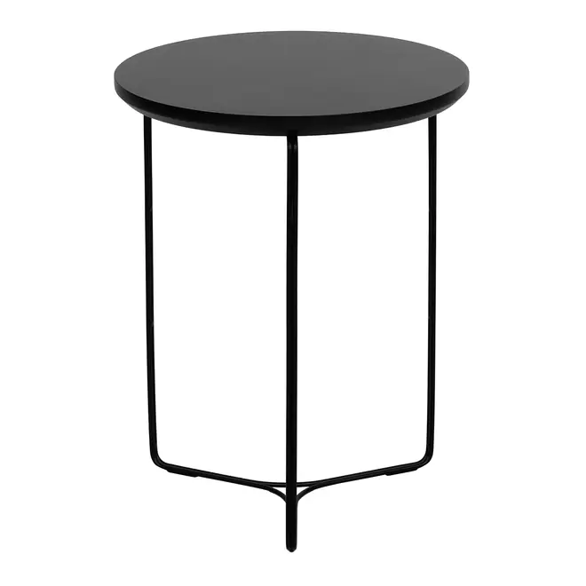 MESA LATERAL REDONDA 40 CM TRIQUET - PRETO/PRETO - Foto 2