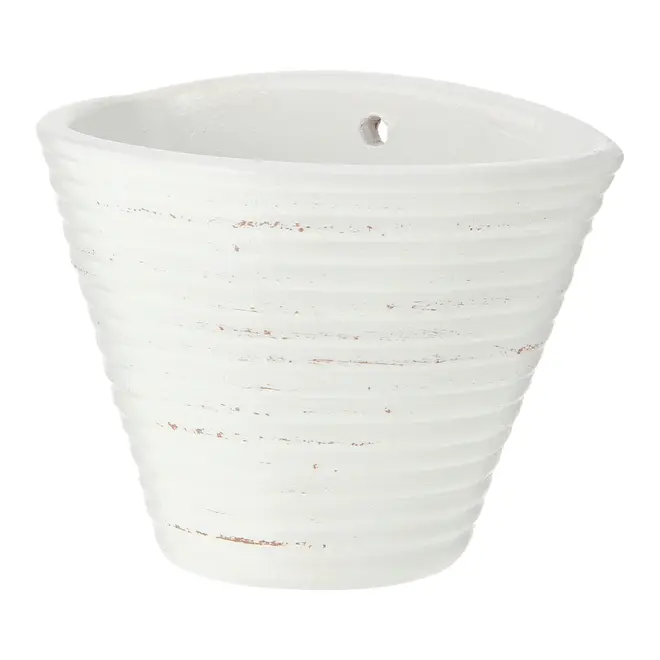 CACHEPÔ PAREDE 11 CM ONDULLE - BRANCO/ PATINA PROVENÇAL - Foto 2