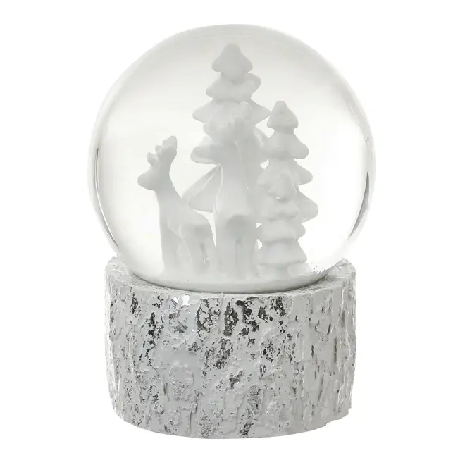 ADORNO GLOBO RENA 13 CM VILAREJO NOEL - BRANCO/INCOLOR - Foto 6