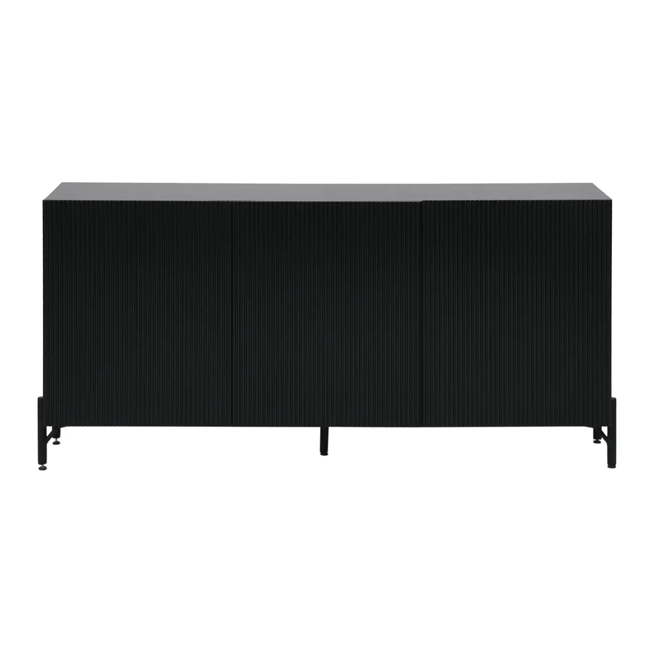 BUFFET 3 PORTAS 1,65 M X 40 CM RIBS - PRETO/PRETO - Foto 1
